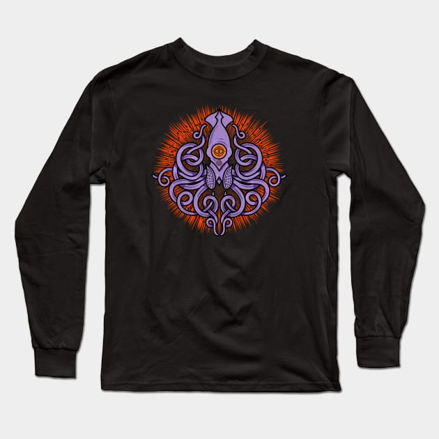 Squid Attack Long Sleeve T-Shirt by PalmGallery